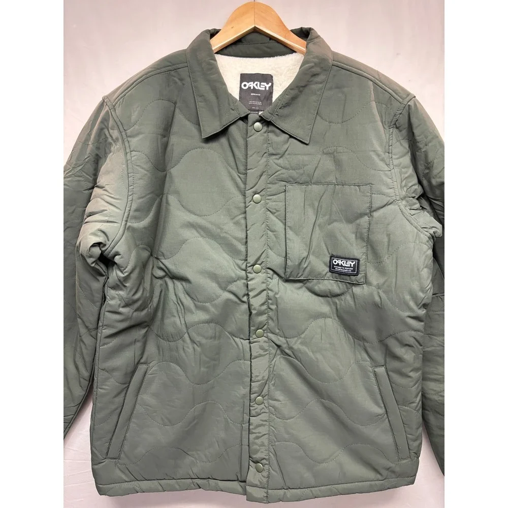 Oakley Quilted Sherpa Jacket Mens New Dark Brush Regular Fit Long Sleeve 2XL NWT